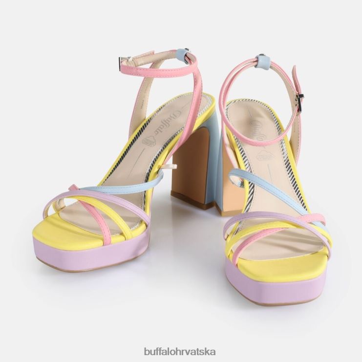 pastel multi Buffalo veganske sandale s petom u kavezu trešnje |sandale TDD6T310
